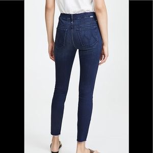 NWT Mother denim jeans the looker ankle fray blue wash girl crush